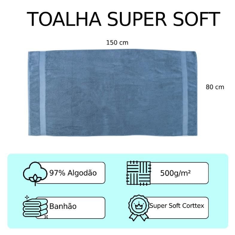 Toalha Banhão Soft Zero Twist Corttex - Azul