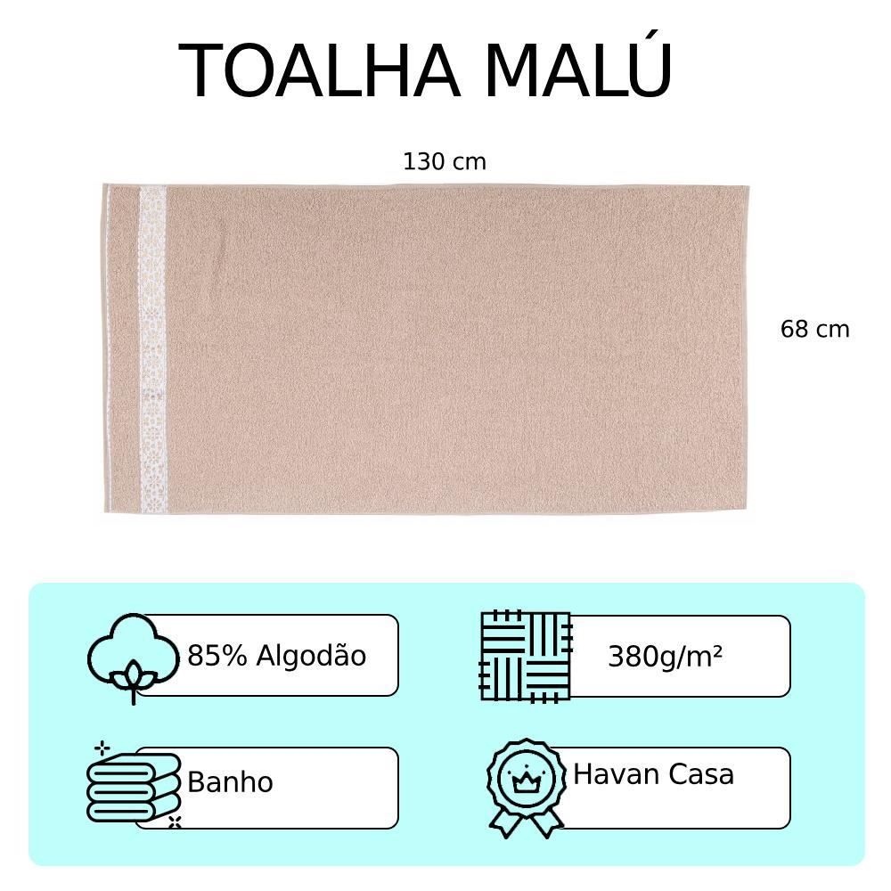 Toalha De Banho 85% Algodão Malú Havan Casa 1 Pç - Camurça