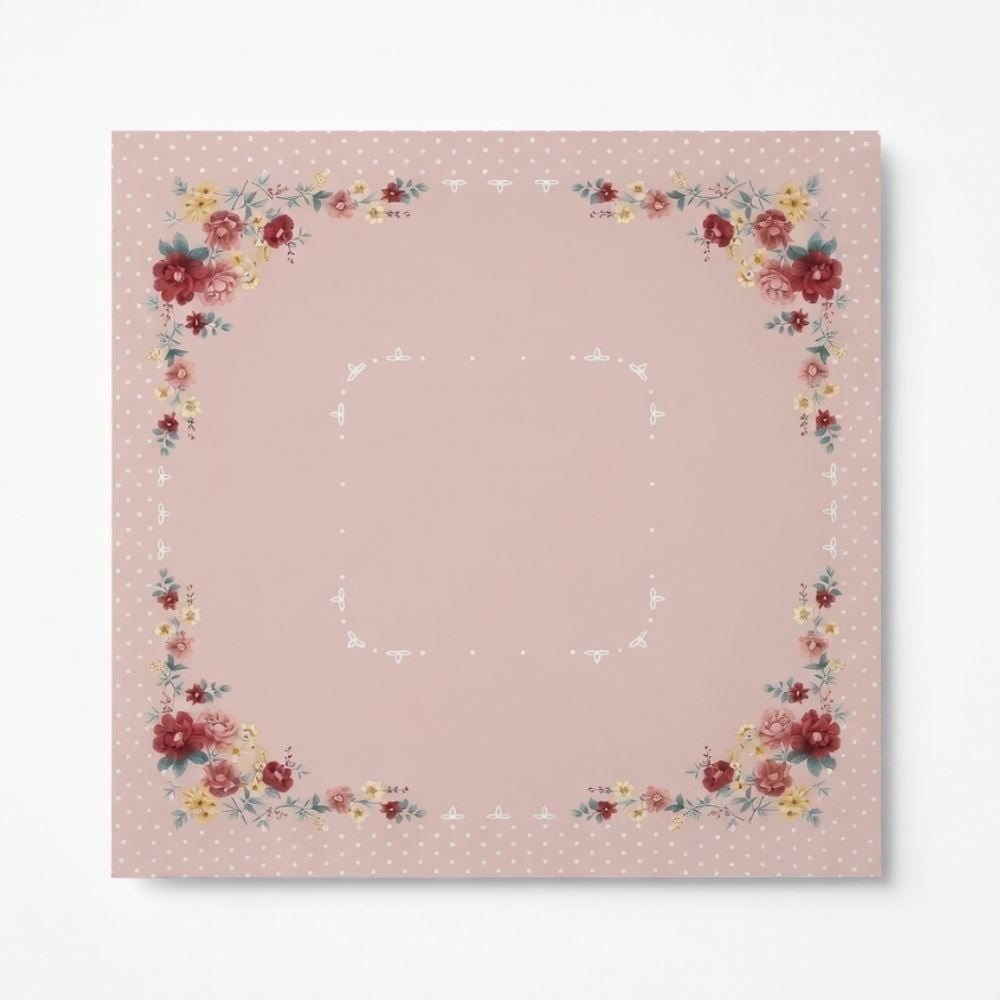 Toalha Centro de Mesa 78X78 cm Clean Döhler - Flores Vintage