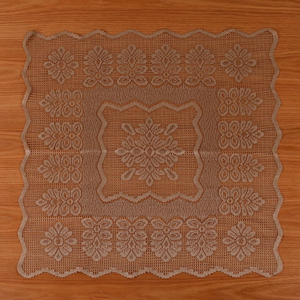Toalha Centro de Mesa Quadrada 75Cm X 75Cm Arabesco Havan - Taupe