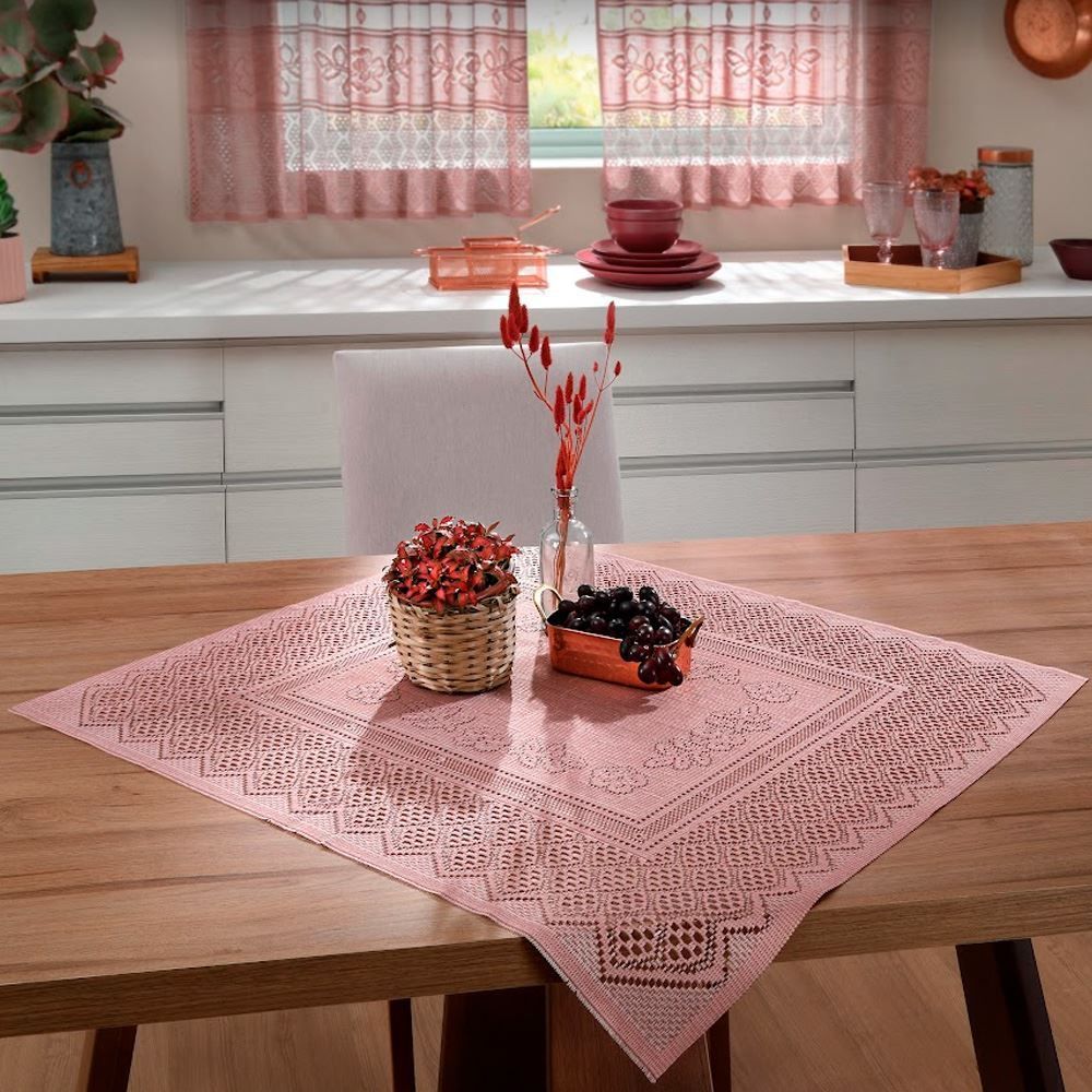 Toalha Centro De Mesa Valência Havan Casa - Rosa Claro