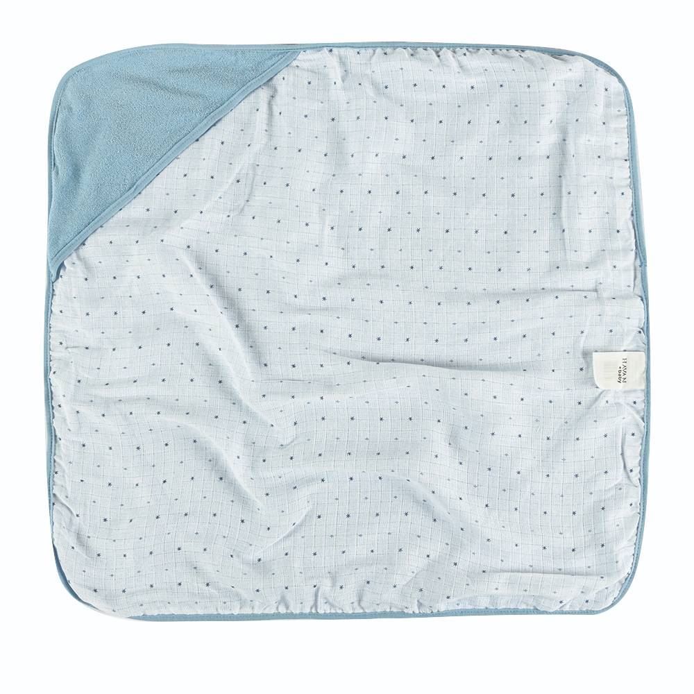 Toalha Com Capuz De Canto Plush Havan Baby - Dino Azul