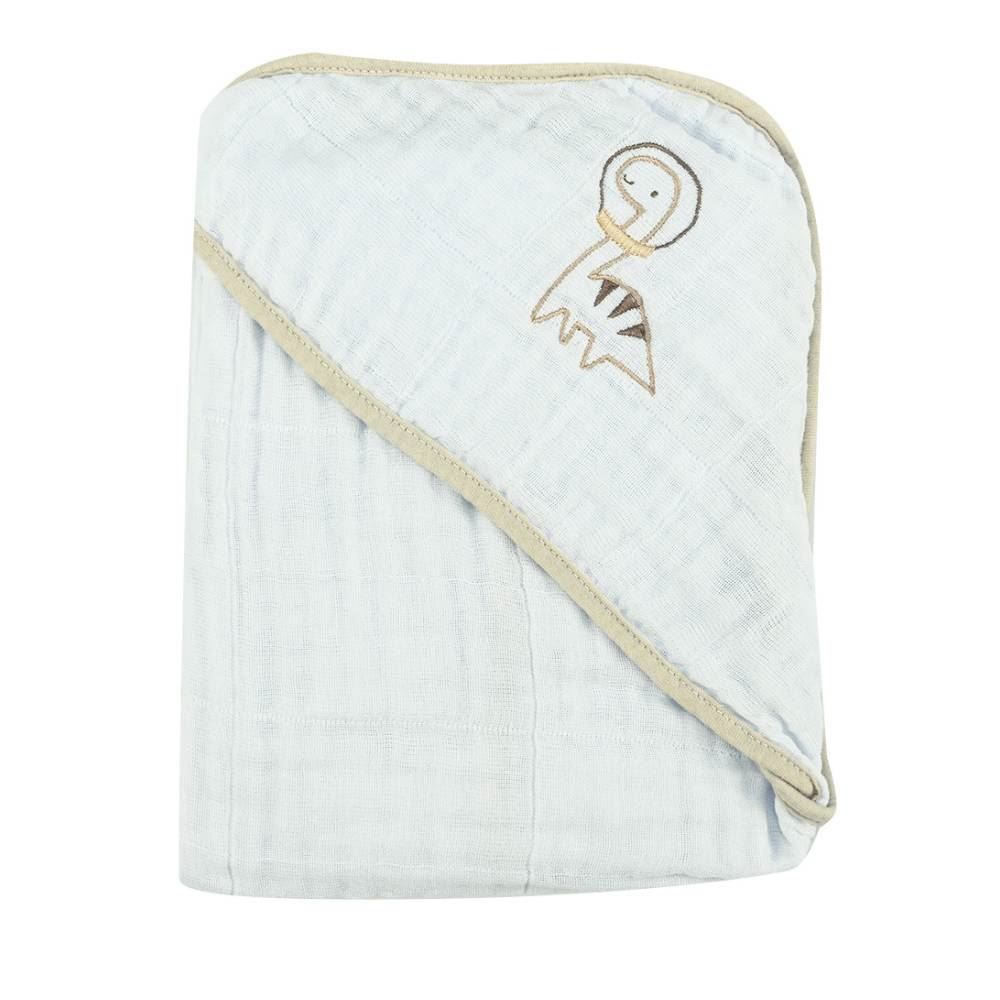 Toalha Com Capuz De Canto Soft 80X80cm Havan Baby - Dino Bege