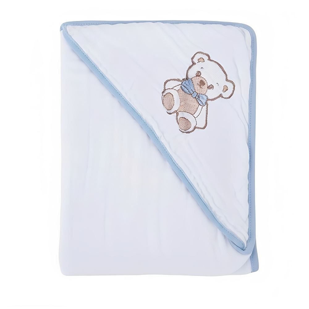 Toalha com Capuz de Canto Soft 80X80cm Havan Baby - Urso Azul