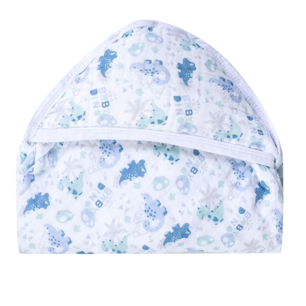 Toalha De Banho Bebê Soft Havan Baby - Dino Azul