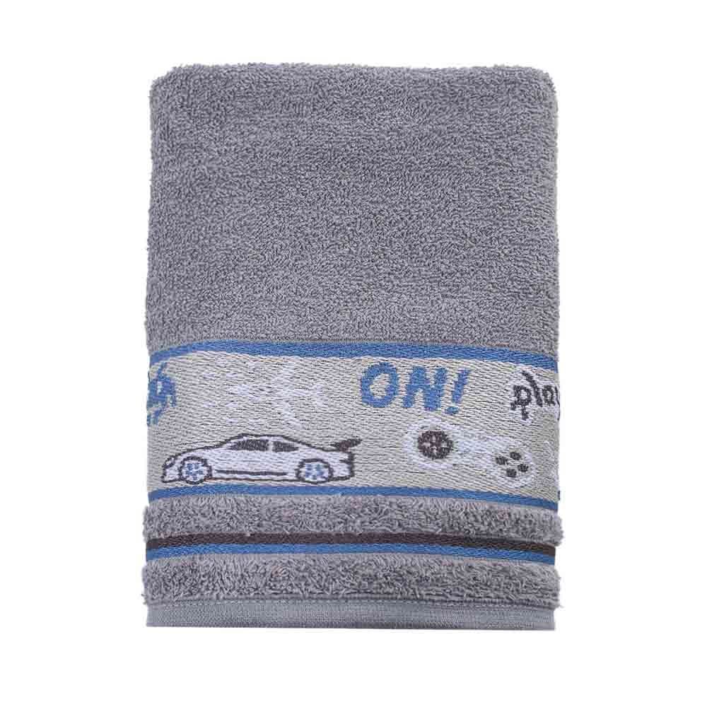 Toalha De Banho Infantil Kids - Games Cinza