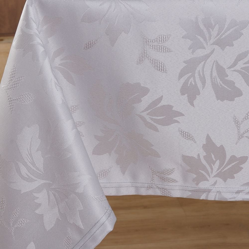 Toalha de Mesa 1,35 X 1,35 m Elegance Havan Casa - Folhas Cinza