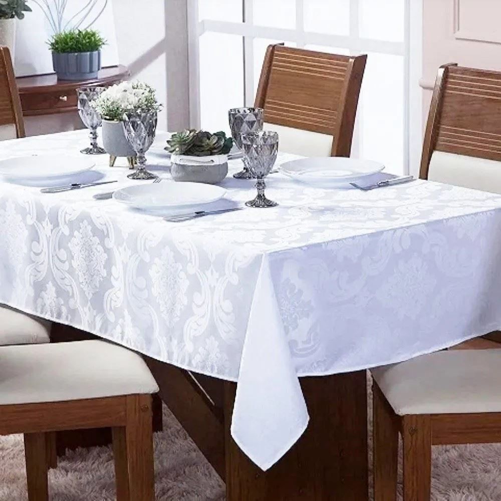 Toalha De Mesa 1,35X2,10M Elegance Havan Casa - Branco
