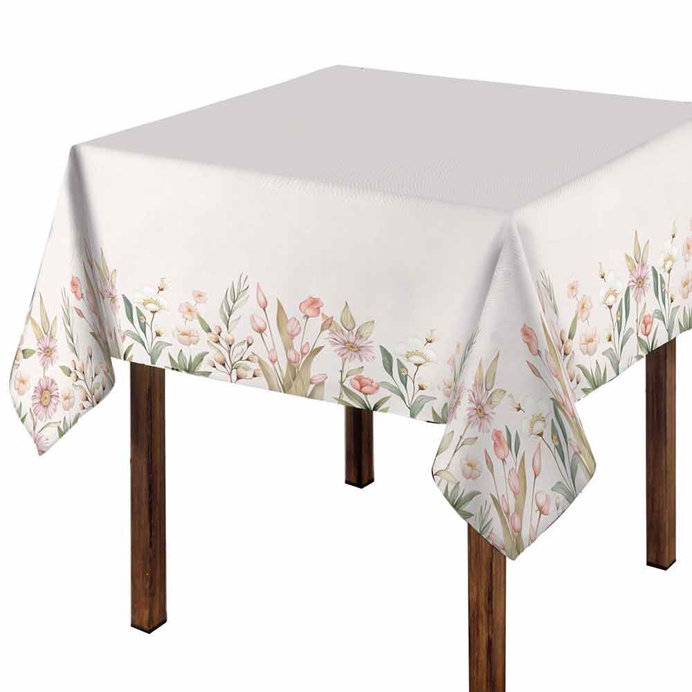 Toalha De Mesa 1,40 X 1,40M Clean Renova Döhler - Flores Salmão