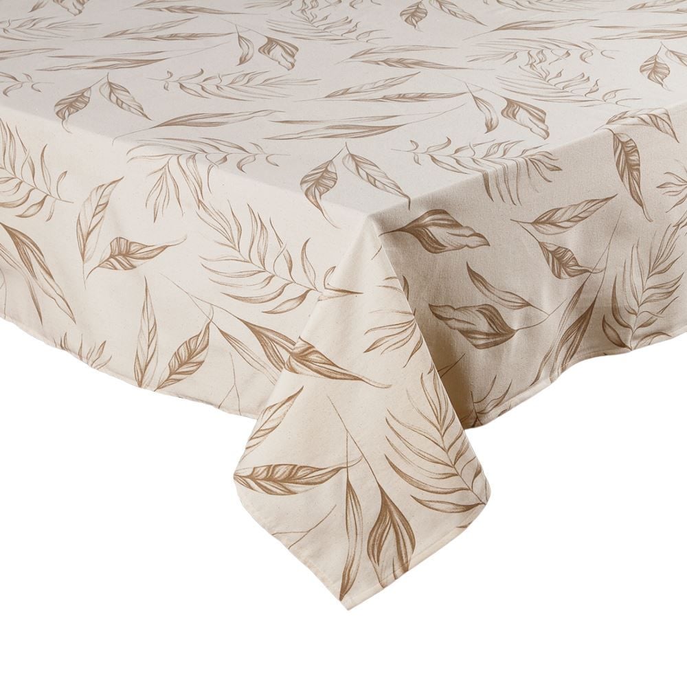 Toalha de Mesa 1,40 X 2,10 Verona Havan Casa - Bege Folhas