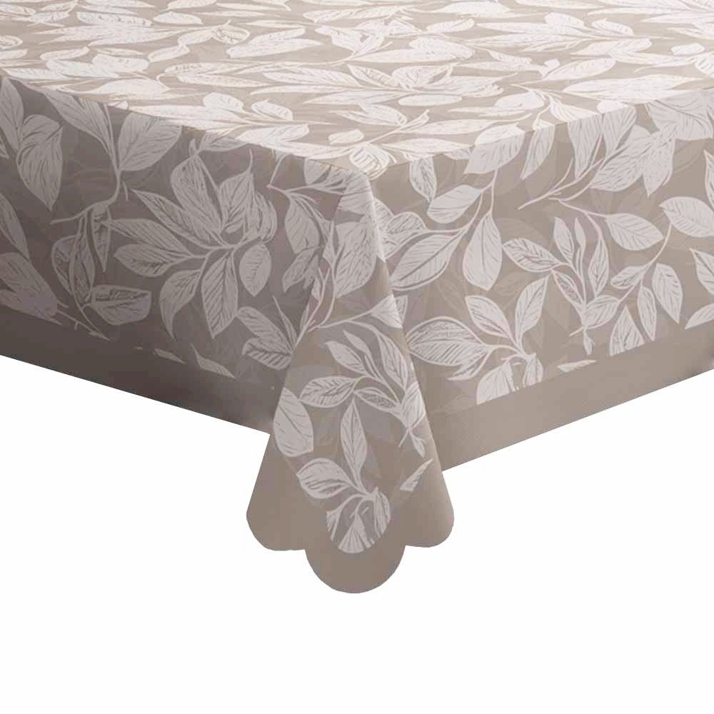 Toalha De Mesa 1,40 X 1,40 M Estampada Havan Casa - Folhas Cinza