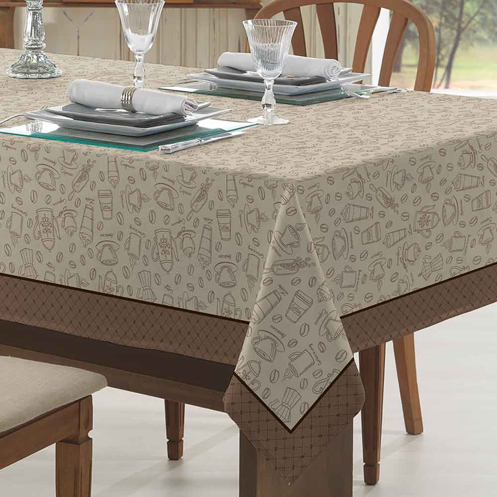 Toalha De Mesa 1,40 X 2,10M Clean Döhler - Desenho Café