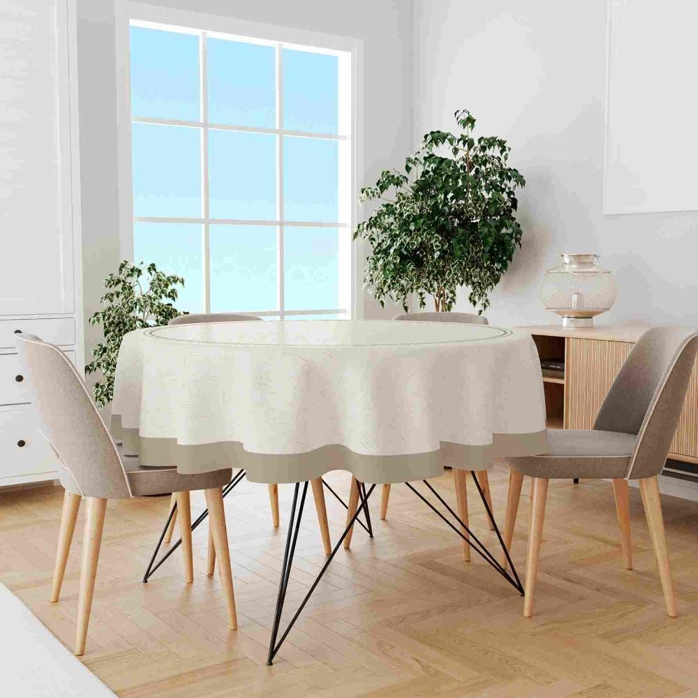 Toalha Mesa Redonda Havan Casa Estampada - AREIA