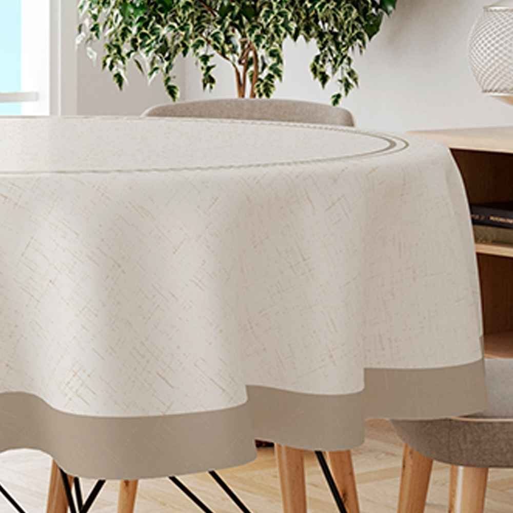 Toalha Mesa Redonda Havan Casa Estampada - AREIA