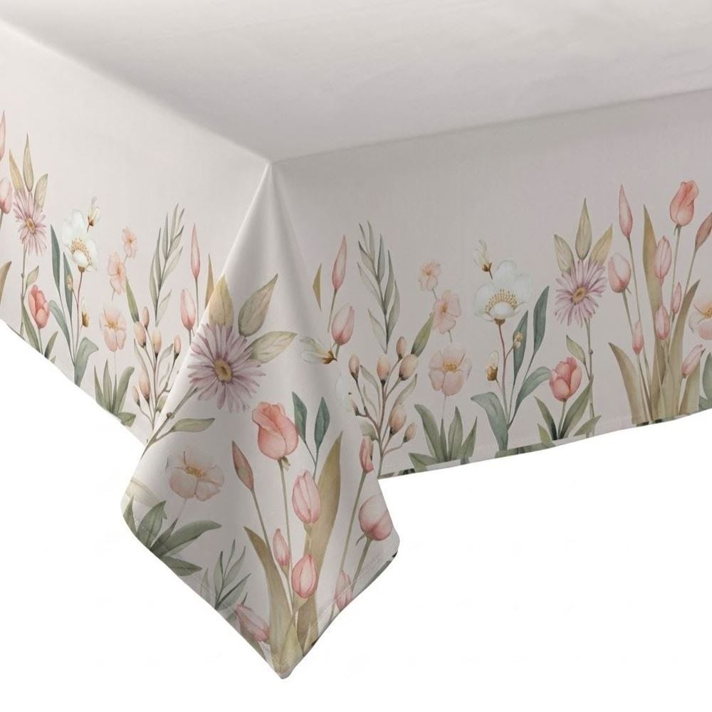 Toalha de Mesa 1,60 X 2,70 m Clean Döhler - Flores Salmão