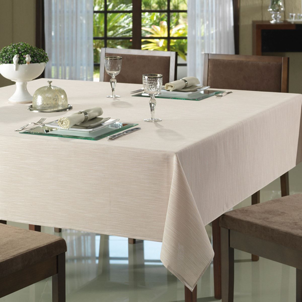 Toalha De Mesa 2,00X 2,00M Passion Clean Döhler - Bege