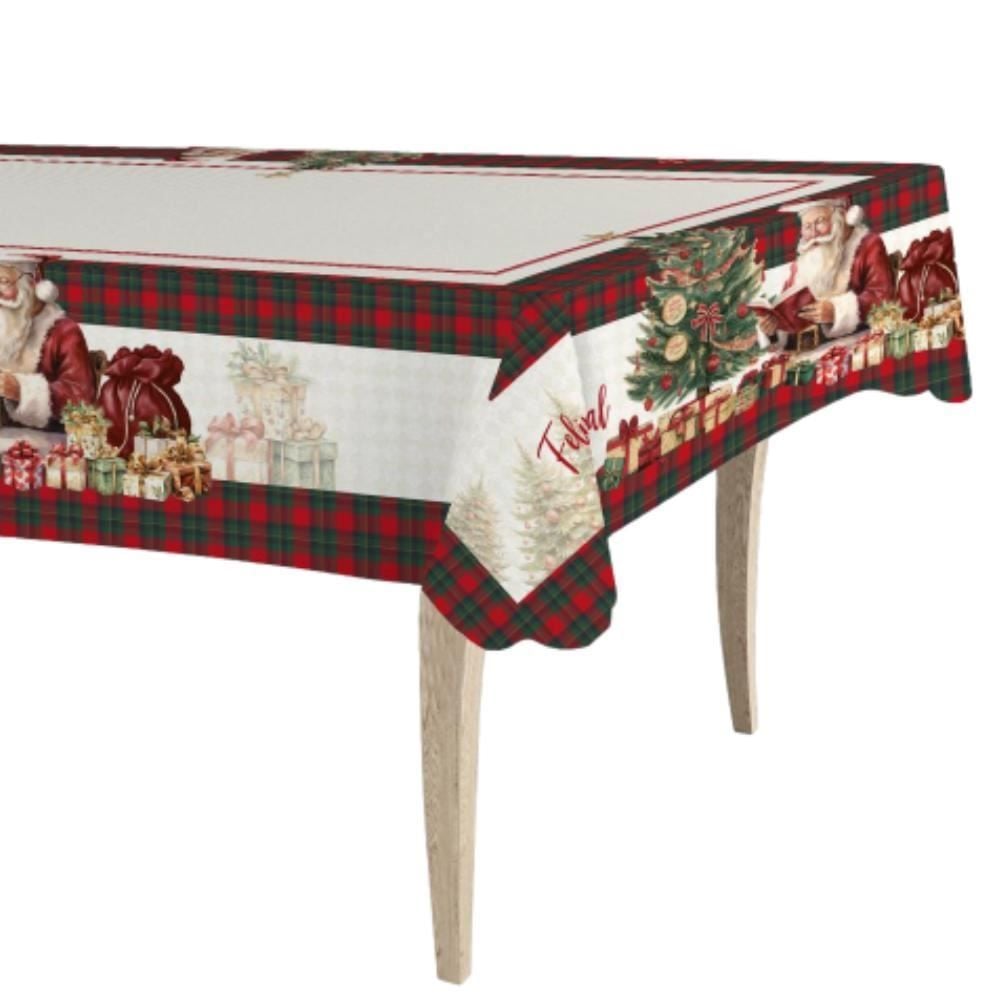 Toalha De Mesa Natalina 1,40X2,10 M Natal Encantado Havan Casa - Noel Xadrez