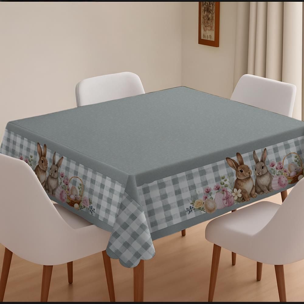 Toalha de Mesa Páscoa Estampada 1,40X1,40 m Havan Casa - Xadrez Verde