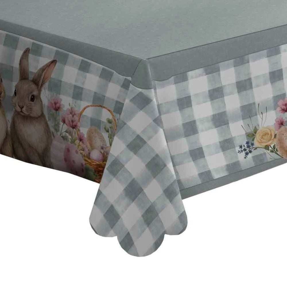 Toalha de Mesa Páscoa Estampada 1,40 X 2,10M Havan Casa - Xadrez Verde