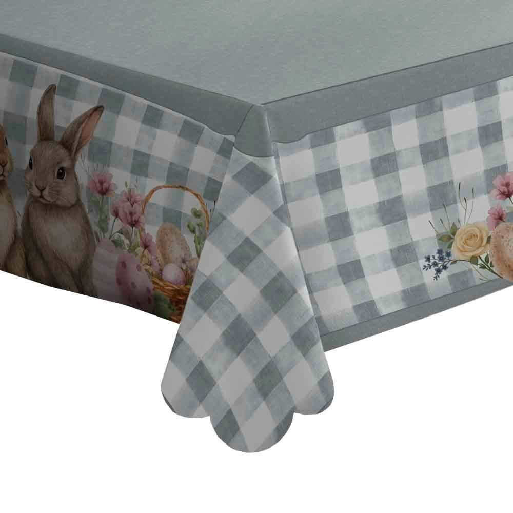 Toalha de Mesa Páscoa Estampada 1,40X2,50 m Havan Casa - Xadrez Verde