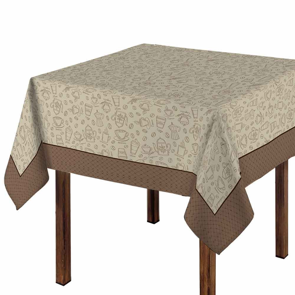 Toalha De Mesa 1,40 X 1,40 M Clean Döhler - Desenho Café