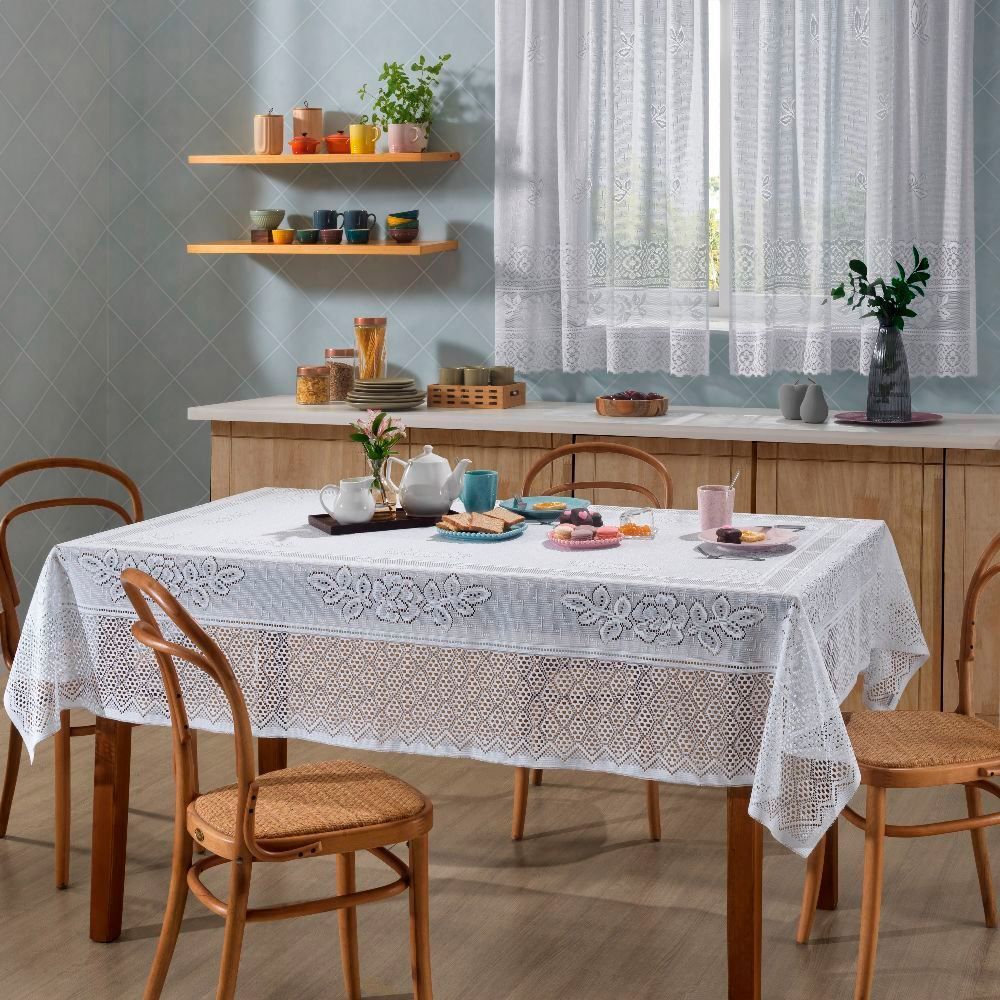 Toalha De Mesa Retangular 150X220cm Valência Havan Casa 1 Pç - Branco