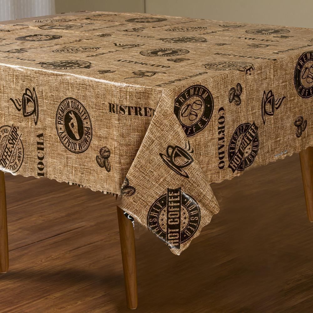 Toalha De Mesa Térmica 1,38X1,38 M Salehtex - Café Brasil Marrom 