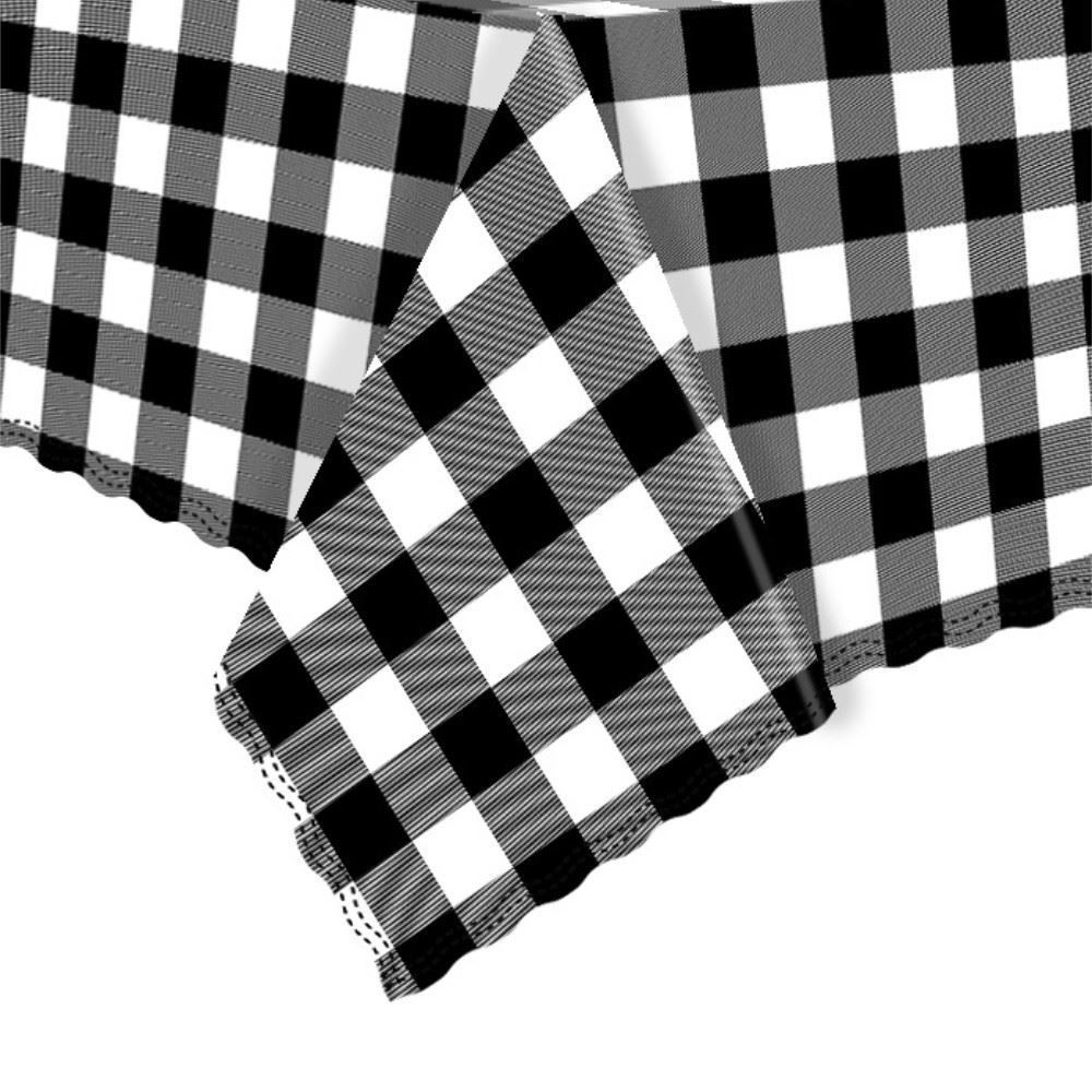 Toalha De Mesa Térmica 1,38X1,38 M Salehtex - Xadrez Preto