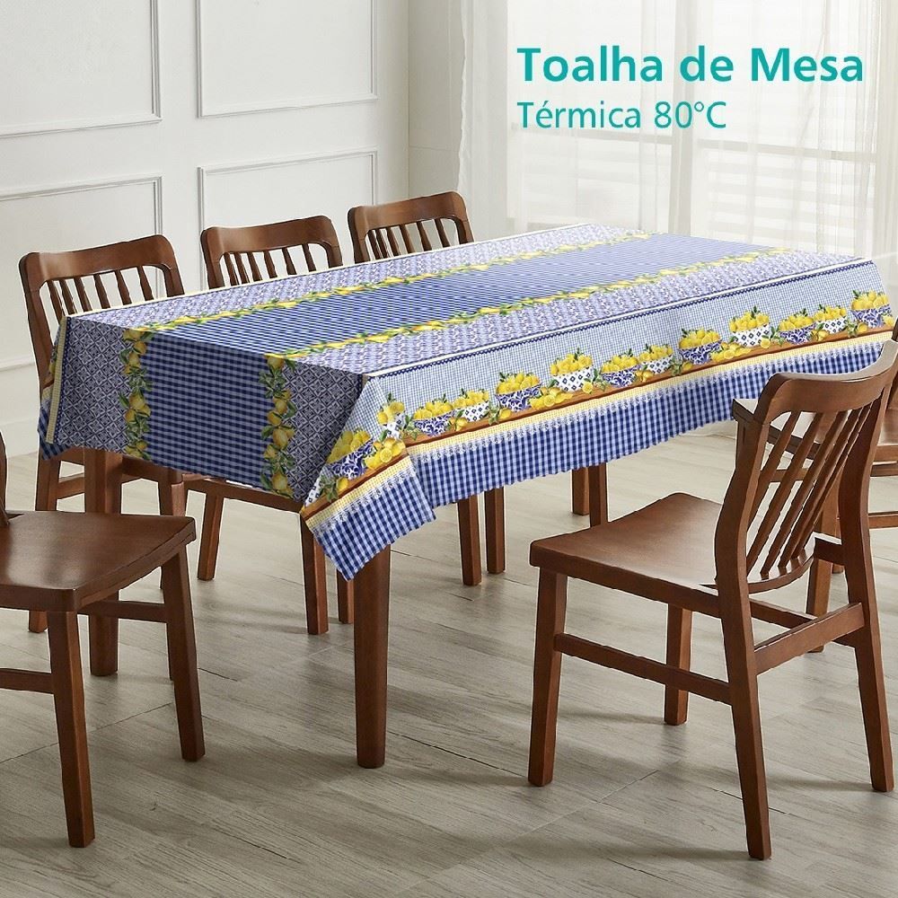Toalha De Mesa Térmica 1,38X1,38 M Salehtex - Capri Limões