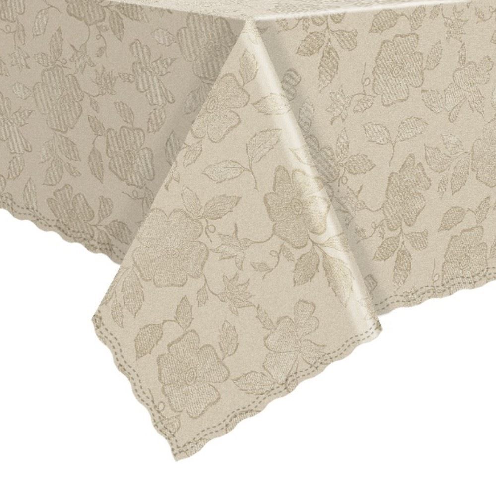 Toalha De Mesa Térmica 1,38X2,10 M Salehtex - Bege Jacquard