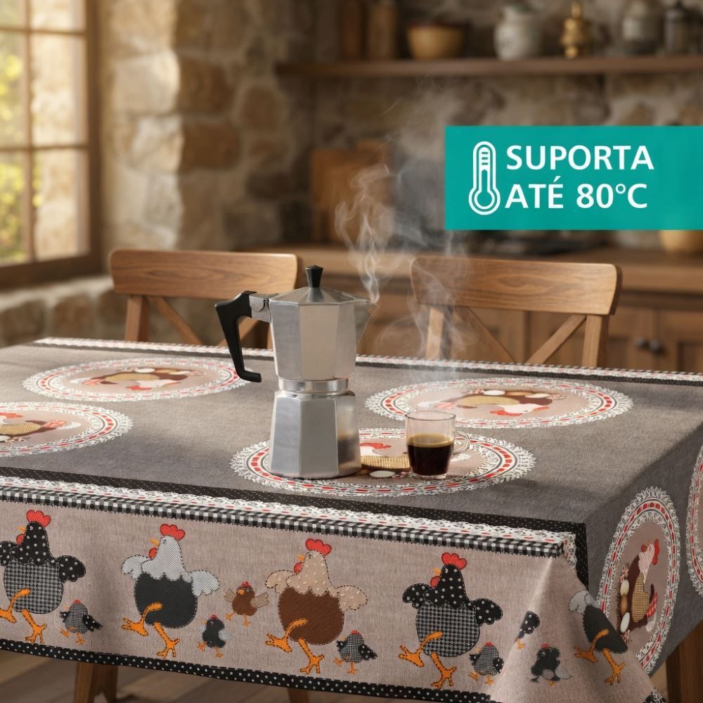 Toalha de Mesa Térmica 1,38X2,10 m Salehtex - Happy Chicken