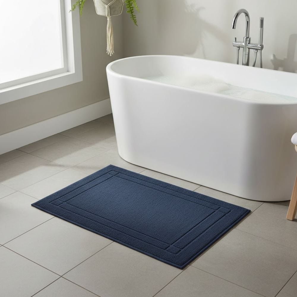 Toalha para Banheiro Antiderrapante 50X75 cm Sofisticata Havan Casa - Azul Marinho