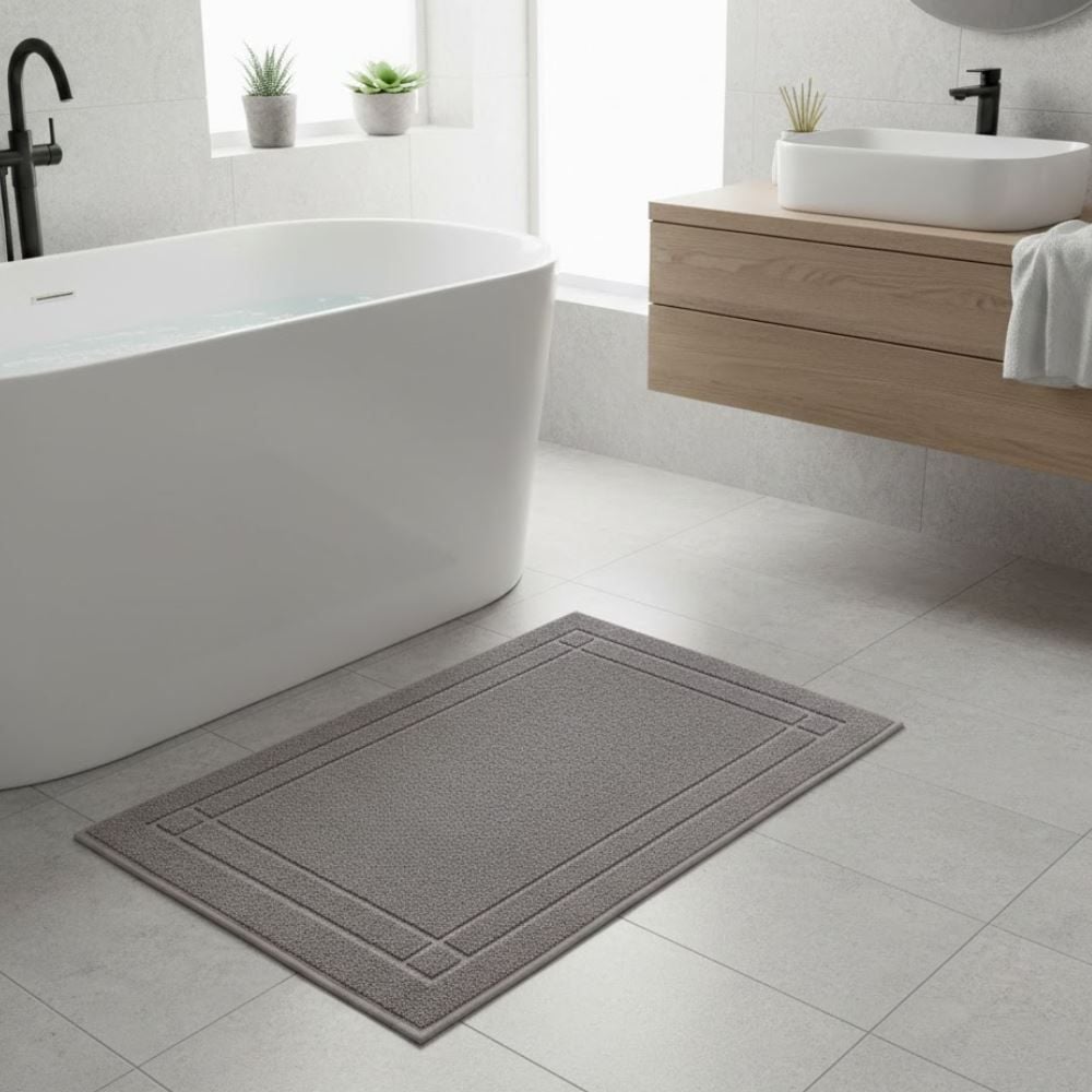 Toalha para Banheiro Antiderrapante 50X75 cm Sofisticata Havan Casa - Cinza Nara