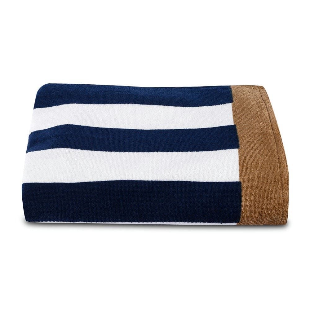 Toalha de Praia Aveludada 100% Algodão Döhler - Branco Náutico