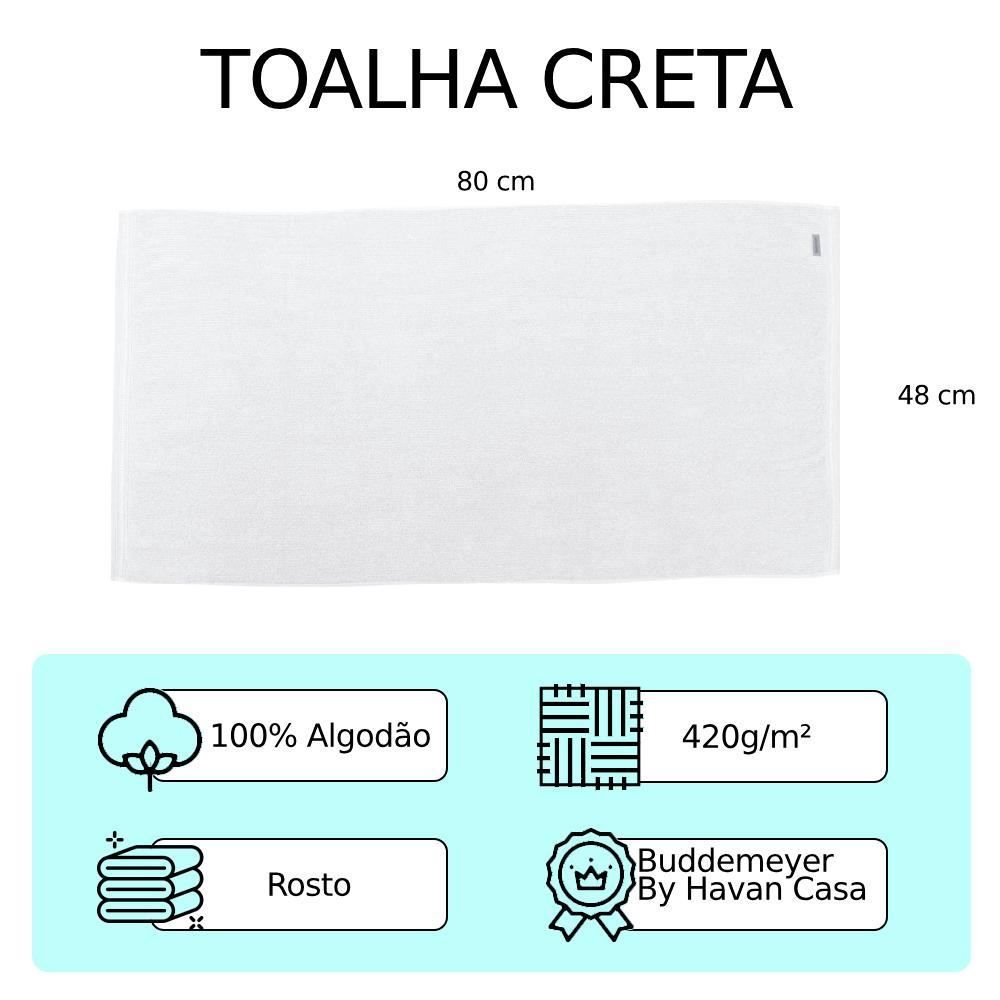 Toalha De Rosto 100% Algodão Creta Buddemeyer By Havan Casa - Branco