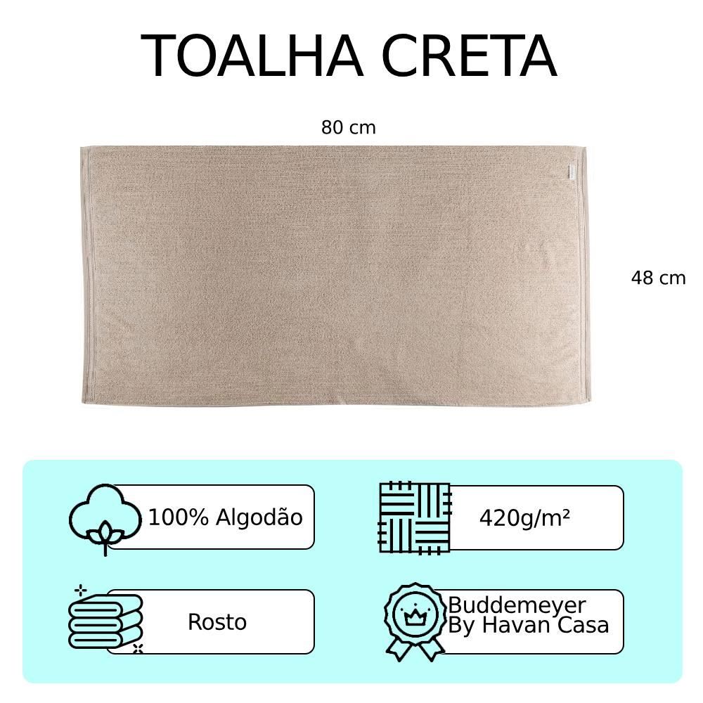 Toalha De Rosto 100% Algodão Creta Buddemeyer By Havan Casa - Bege