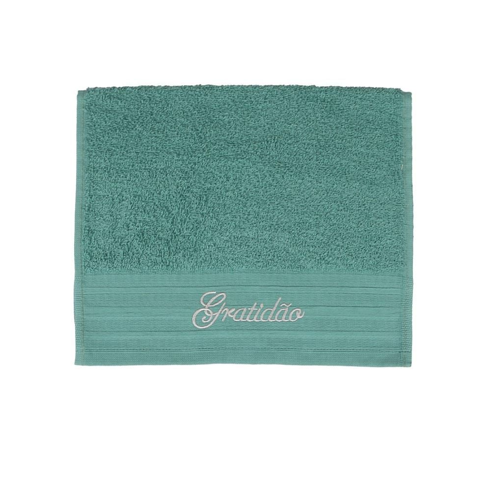 Toalha de Rosto Bordada Desejos Havan Casa - Verde Gratidão