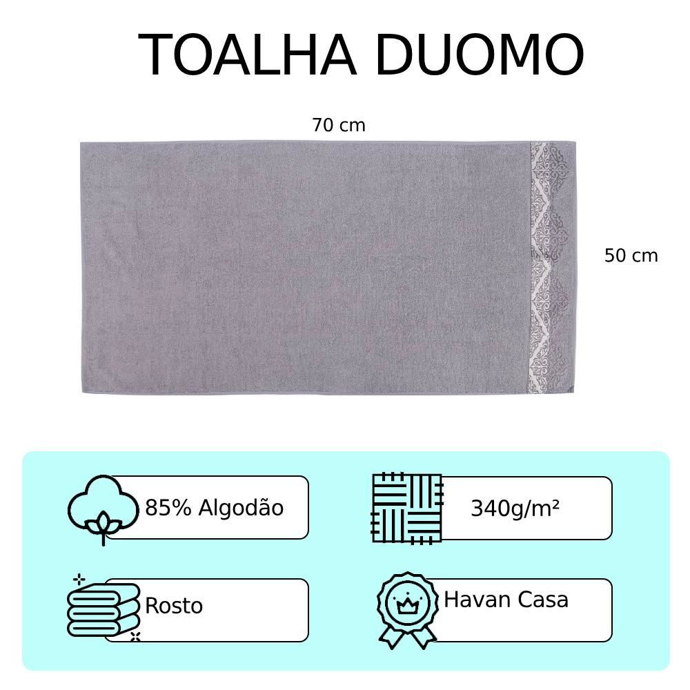 Toalha De Rosto Duomo Havan Casa - Cinza Dove