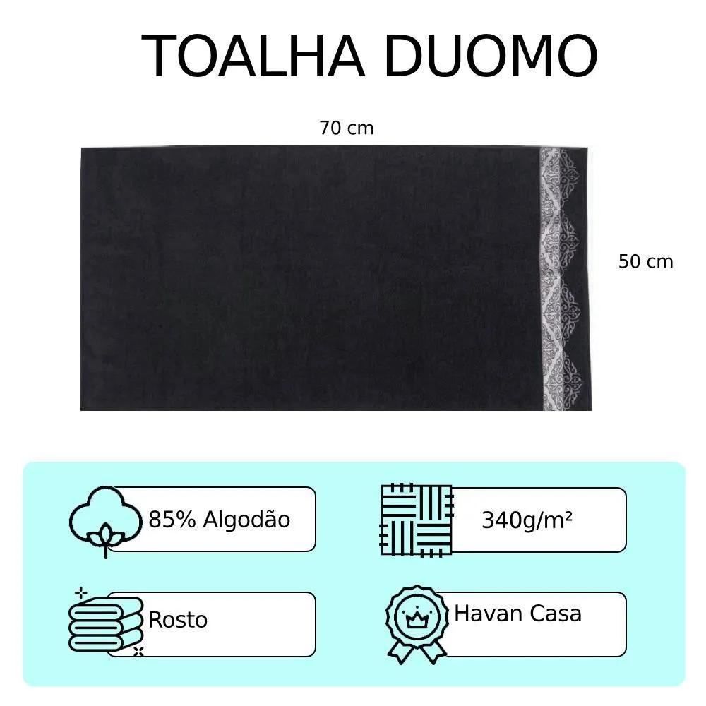 Toalha De Rosto Duomo Havan Casa - Carbono