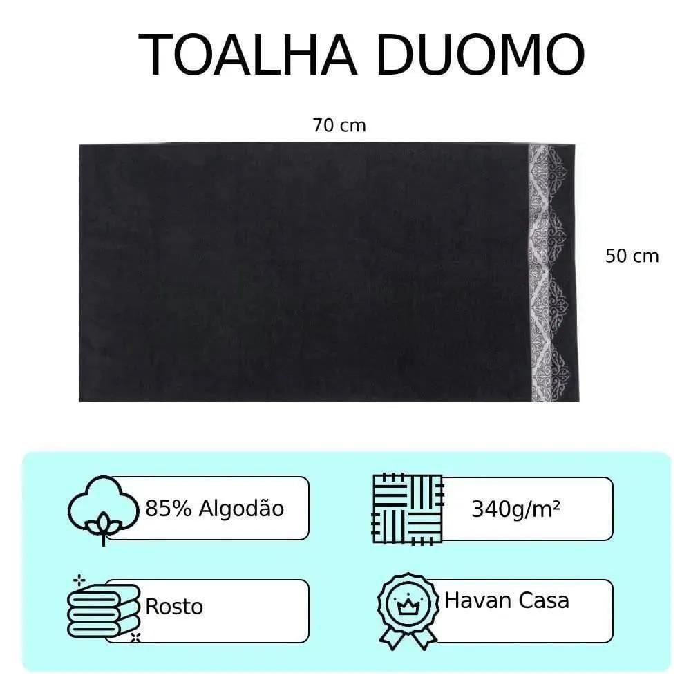 Toalha De Rosto Duomo Havan Casa - Carbono