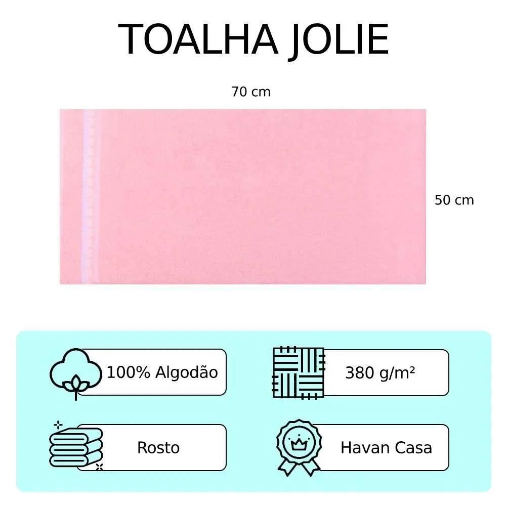 Toalha De Rosto 100% Algodão Jolie Havan Casa - Rosa Candy