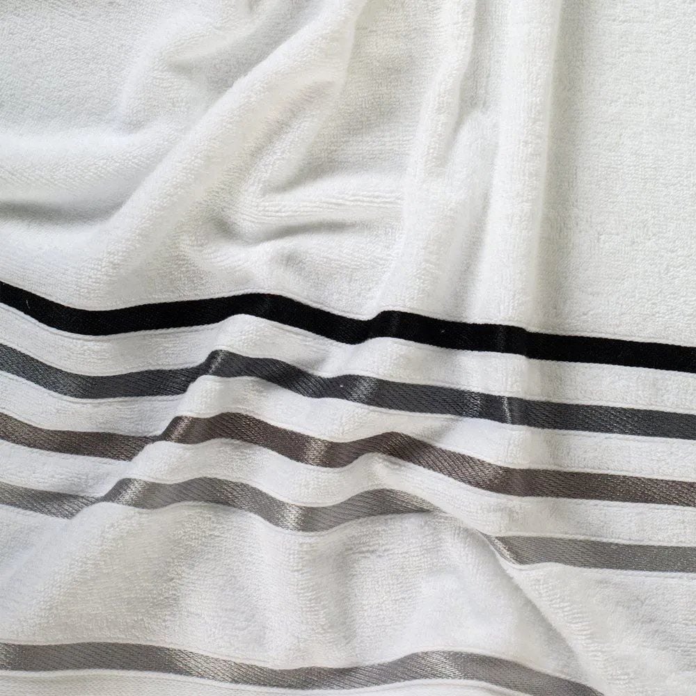 Toalha de Rosto Lumina Karsten 1 Pç - Branco e cinza