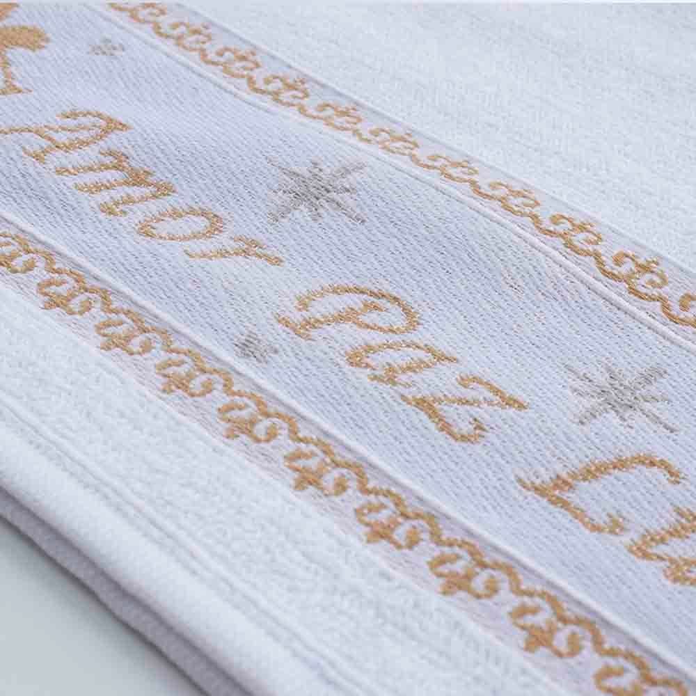 Toalha Lavabo Felpuda Sortido Natal 32 cm X 45 cm Havan Casa - Branco