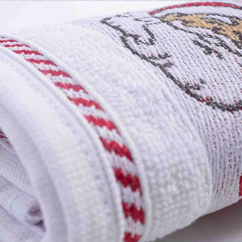 Toalha Lavabo Felpuda Sortido Natal 32 cm X 45 cm Havan Casa - Branco