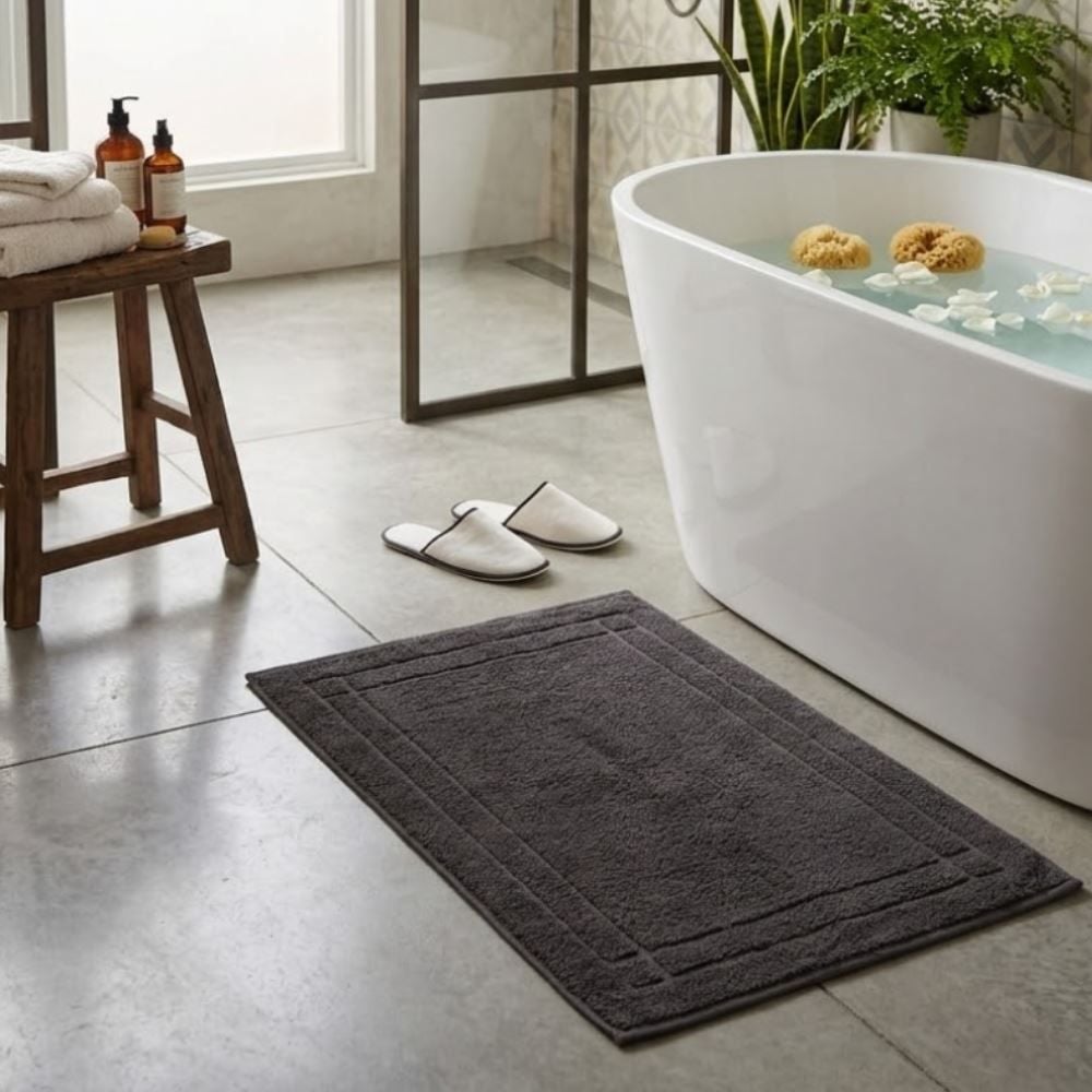 Toalha para Banheiro Antiderrapante 50X75 cm Sofisticata Havan Casa - Cinza Grafite