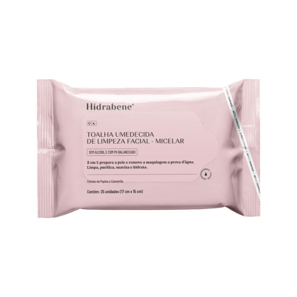 Toalhas Umedecidas De Limpeza Facial Hidrabene - Micelar