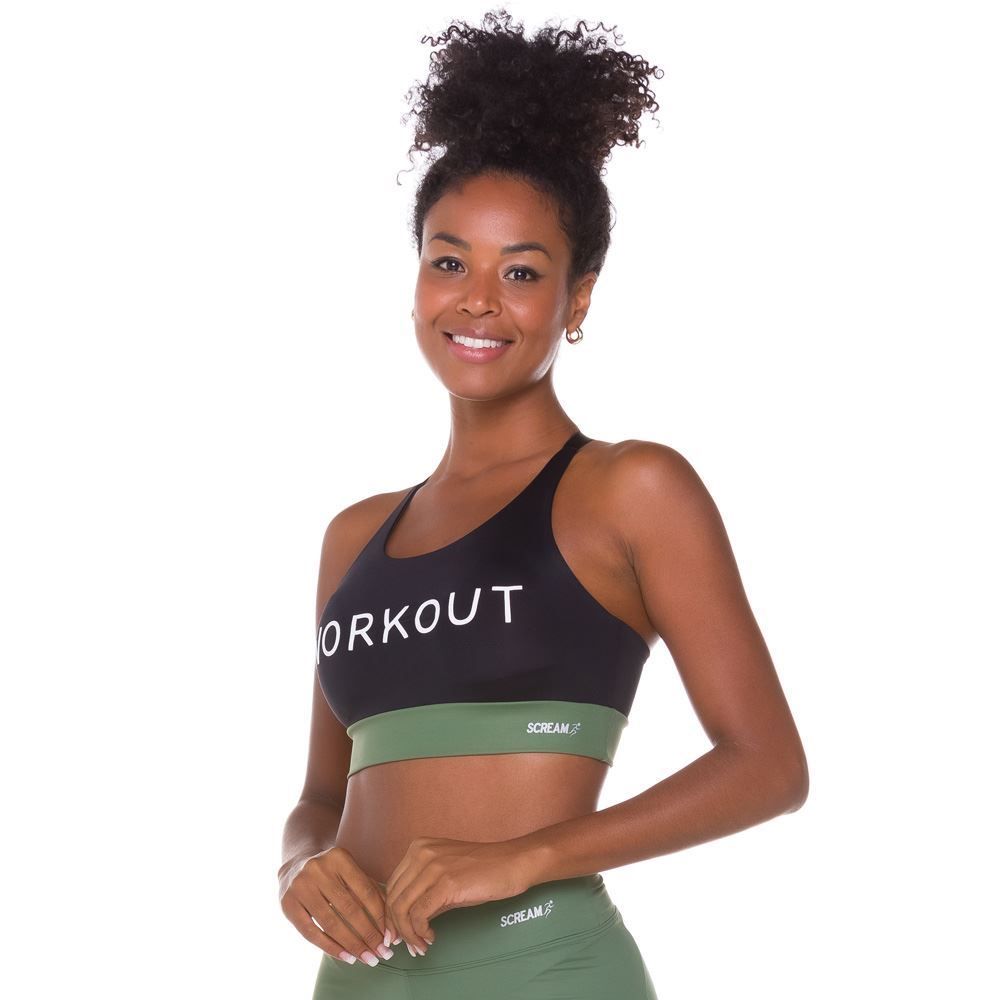 Top Alças Elástico Workout Scream