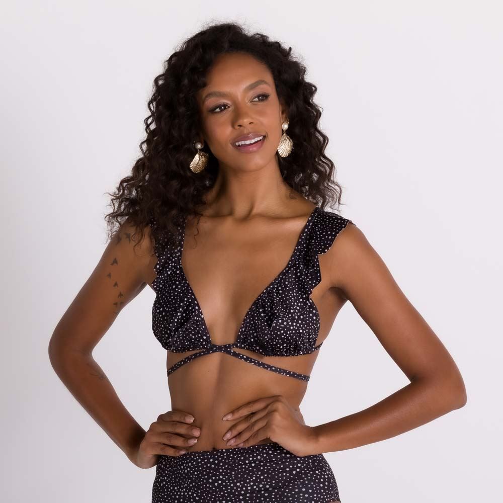 Top Biquíni Alça Com Babados Boby Blues