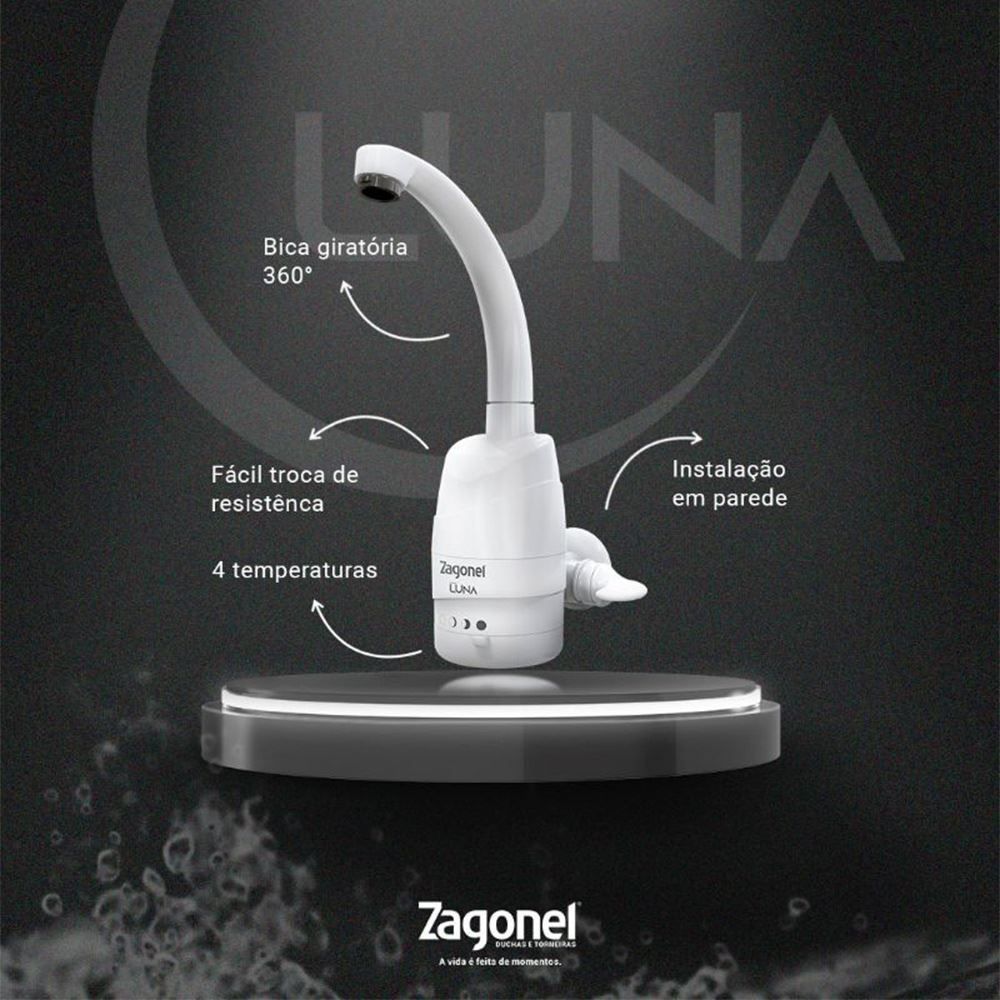 Torneira Elétrica de Parede 4 Temperaturas Luna Zagonel
