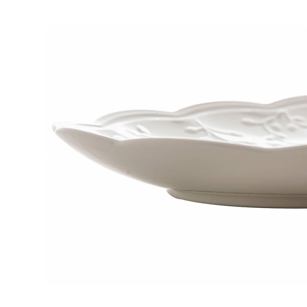 Travessa Lyor De Porcelana Butterfly 36,5Cm X 24Cm X 3Cm - Branco